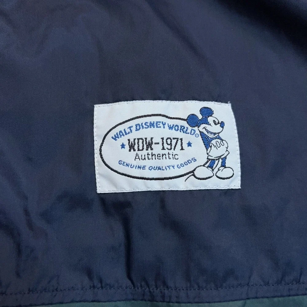 Vintage Walt Disney World‎ Small Windbreaker Nylon 1/4 Zip Hood Mickey Mouse
